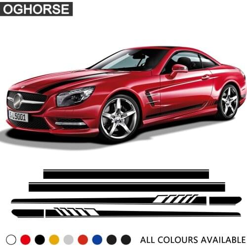 Car Door Side Stripes Skirt Sticker Edition 1 Styling Car Hood Decal For Mercedes Benz SL Class R230 R231 SL500 SL350 AMG