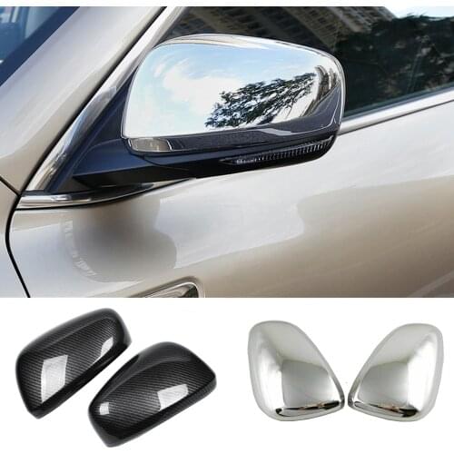 Car ABS Chrome/Carbon Fibre Rear View Rearview Side Glass Mirror Cover Trim Frame 2pcs For Renault Kadjar 2016 2017 2018 2019