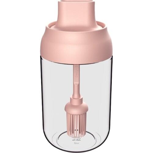 250ml Glass Spice Jar Seasoning Condiment Salt Pepper Storage with Spoon Honey Stick Brush Lid Kitchen Supply 1Pc