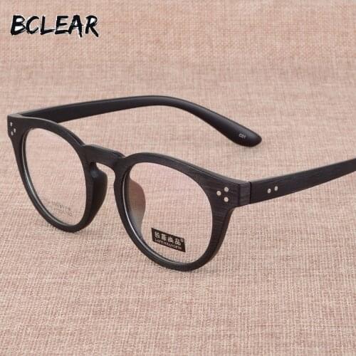 BCLEAR Fashion Full Rim Unisex TR90 Ultralight Myopia Frame Vintage Eyeglasses Frames Retro Round Men Women Spectacle Eyewear