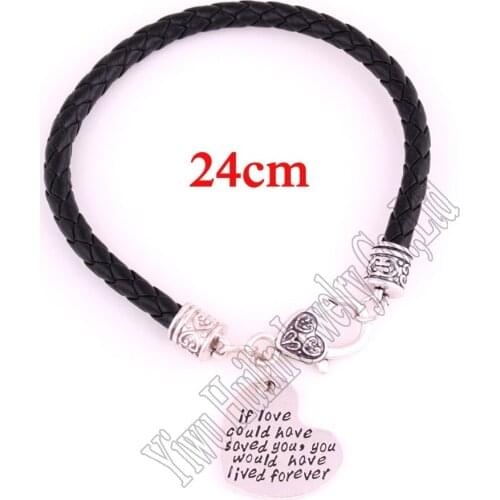 24CM length "if love could have saved you,you would have lived forever" heart pendant romantic bracelet