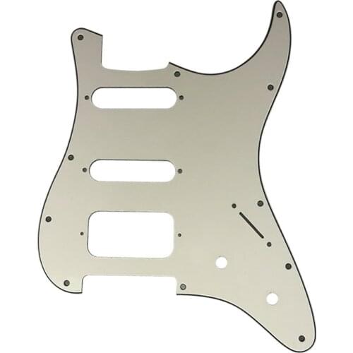 Pleroo Guitar Parts - For USA\Mexico Fd Strat 72' 11 Screw Hole Standard St Humbucker Hss Whit 2 knobs Guitar pickguard Scratch