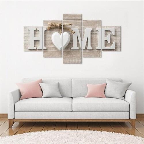 3D Canvas HOME Letter Modern Painting Nordic Print Wall Art White Home Sweet Heart Modern Decor Abstract Painting Artwork