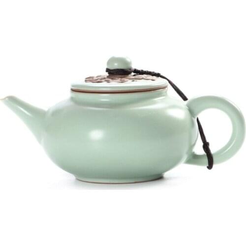 Ceramic Ru Kiln Handmade Office Tea Pot Porcelain Simple Teapot Portable Small Cold Kettle Kung Fu Tea Set Chinese Teaware