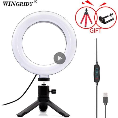 6in 10in 16cm 26cm LED Ring Light Phone Holder Selfie Mini tripod Ring Lamp For iphone huawei xiaomi Youtube Live broadcast Vide