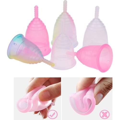 Colorful Women Cup Medical Grade Silicone Menstrual Cup Feminine Hygiene Menstrual Lady Cup Health Care Period Cup New