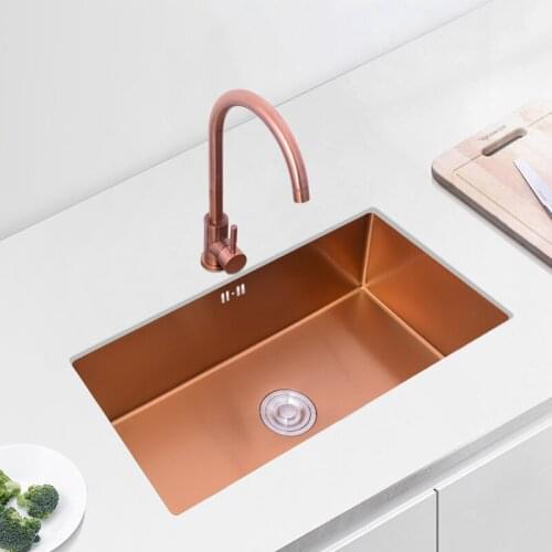 4 Colors Small Size Bar Sink Nano 304 Stainless Steel Sink Single Slot Rose Gold Table Under Basin Kitchen Washbasin Sink