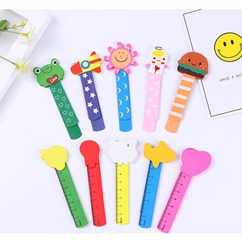 Lovely Cartoon Bookmarks With Scale Marker Colorful Cute Animals School Stationery Child Gifts Office Supplies Wooden Bookmark