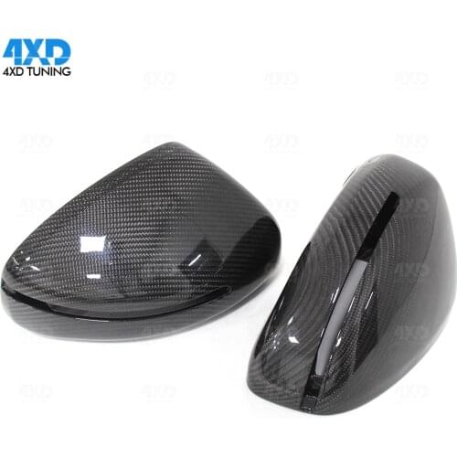 R8 Carbon Fiber Mirror Cover For Audi R8 Side RearView Mirror Cover with lane assist Gloss Black 2007-2015 2016 2017 2018 2019