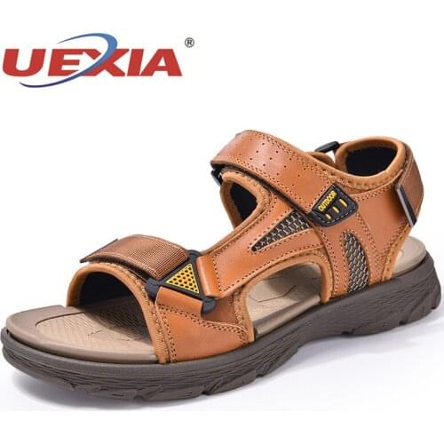2021 Leather Men Casual Shoes Summer New Large Size Soft Sandals Outdoor Walking Lightweight Beach Fashion Sandalias De Hombre