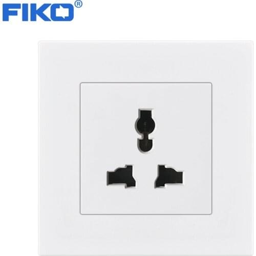 FIKO White PC panel 13A UK Universalwall power socket 86mm*86mm wall electronic socket , UK family hotel Power Socket Household