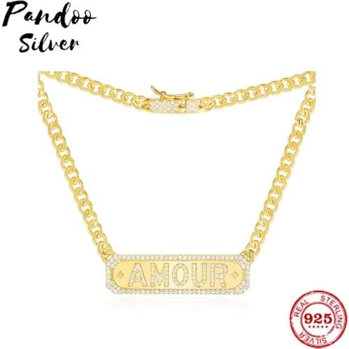 Fashion Charm Sterling Silver Copy 1:1 Copy,Yellow Silver Amour Chain Necklace Women 2021 Luxury Jewelry Gift With Logo
