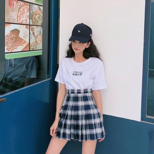 Harajuku Grid Pleated Skirt High Waist Retro WomenS Skirts Female Summer Fashion Sweet Sexy Charming Short Skirt