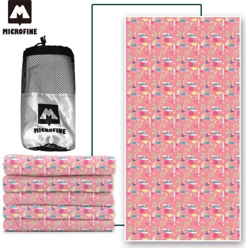 Microfine Beach Towel Microfiber Sports Towel Adults Swimming Pool Plus Size Yoga Mat Big Geometric Pattern Words Beach Towel