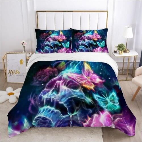 Skull Deadpool Duvet cover set 240x220 200x200 Bedding set Twin Queen King Double Bed linens Quilt cover Bedclothes butterfly