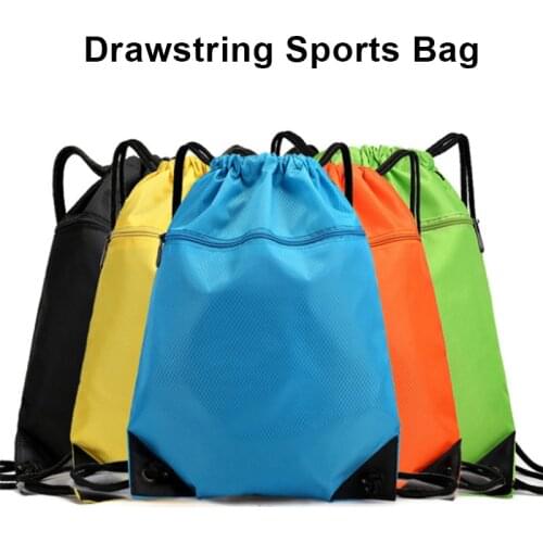 Portable Outdoor Sports Bag Waterproof Gym Bag Drawstring Backpack Large Capacity with Zipper Backpacks Camping Riding Beach Bag