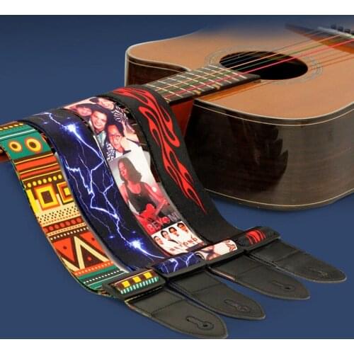 Nylon Guitar Strap Adjustable Multi-Color Guitar Belts Acoustic Electric Bass Guitar Colorful Straps for Men Women Guitarists