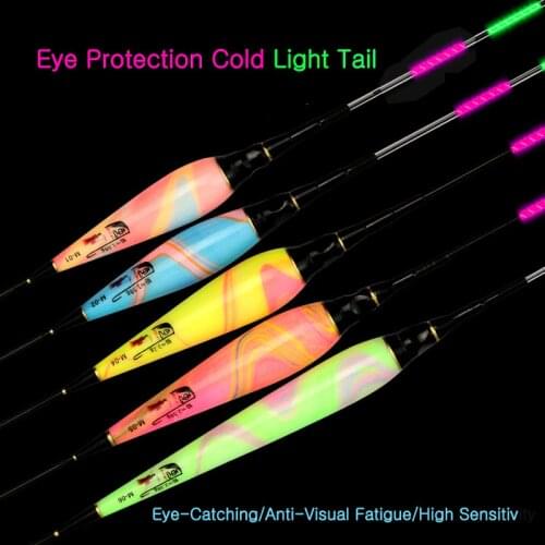 RQNQ 1pcs 2021 New Hot Sale Smart LED Fishing Accessory Floats Electronic Luminous Cold Light Eye-catching Buoy