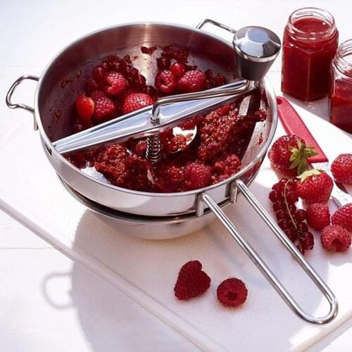 Manual Stainless Steel Fruit Jam Vegetable Potato Milling Grinder with 3 Discs Ideal for fruit vegetable sauces purees baby food