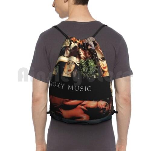 Music Albums Backpack Drawstring Bag Riding Climbing Gym Bag Music Music Album Cover Bryan Ferry Brian Eno Avalon Flesh And