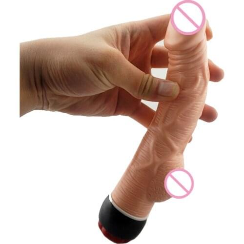 Artificial Dildos With Testis Sex Toys Masturbation Bullet G-spot Massage Vibrators Powerful Vibrating Wand With Sucker Penis