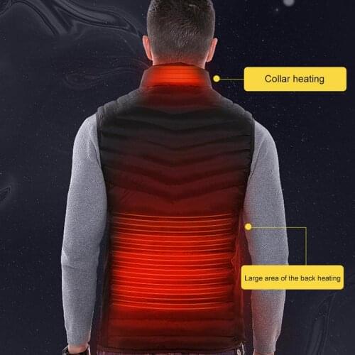 Winter Men Women Electric Heated Vest Jacket USB Charging Outdoor Skiing Hiking Thermal Heating Clothing
