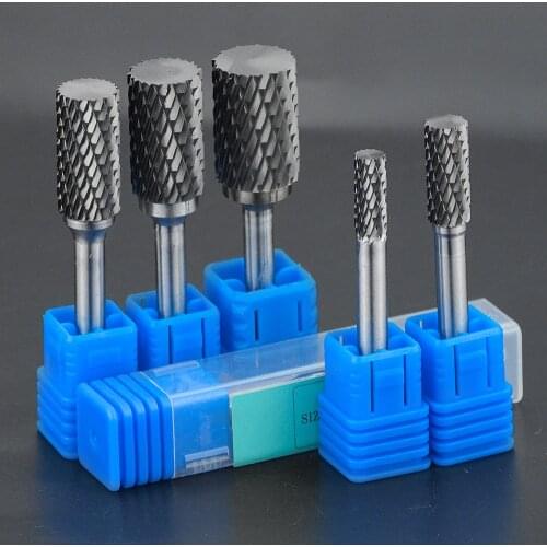 1 Pcs 8mm-16mm double cut Carbide Rotary Tool Point Burr Die Grinder Abrasive Tools Drill Milling Carving Bit Rotary Burr tool