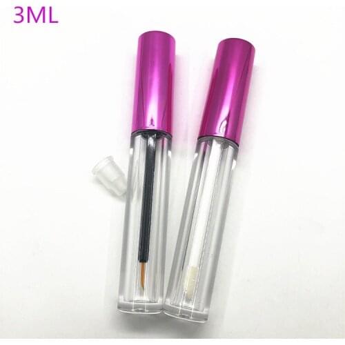 10/30/100pcs 3ml Mini Pink Lipgloss Refillable Bottle Empty Clear Lip Gloss Wand Tube Cosmetic Containers Liquid Eyeliner Tubes