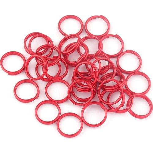 10mm Red Metal Mini Round Split Key Rings Key Chain Holder Jewelry Charm Loop Purse Jump Rings Clasp Bag Supplies Pendant DIY