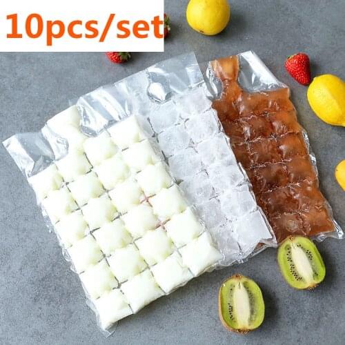 10pcs/set Ice-making Bags Disposable Ice Cube Tray Mold Bar Party Water Injection Cocktail Juice Makes Ice Bag DIY Drinking Tool