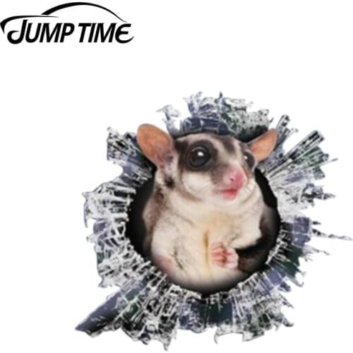 Jump Time 13cm x 12.2cm 3D Sugar Glider window decal Glass Slag Decal Reflective Stickers Waterproof Bird Decals