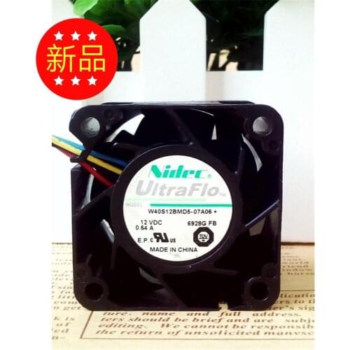 Nidec W40S12BMD5-07A06 DC 12V 0.64A 40x40x28mm 4-Wire Server Cooling Fan