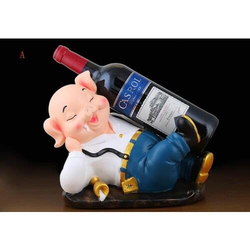 46cm Resin craft modern European creative wine rack pig horse ornaments