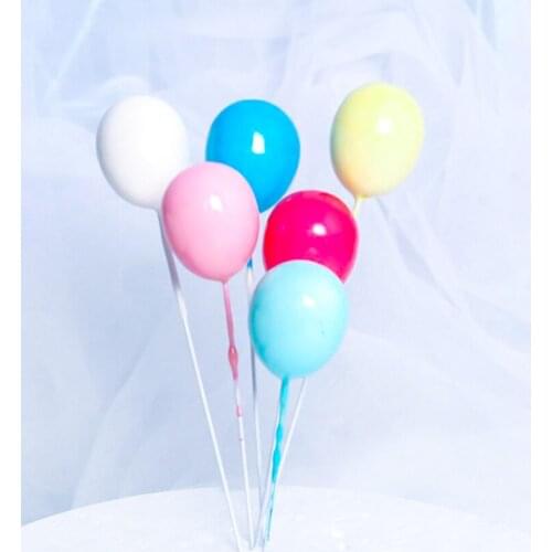 5pcs/set Happy Birthday Colorful Balloon Cake Topper Soft Clay Cake Birthday Topper 1st First Birthday Party Baby Shower Decor