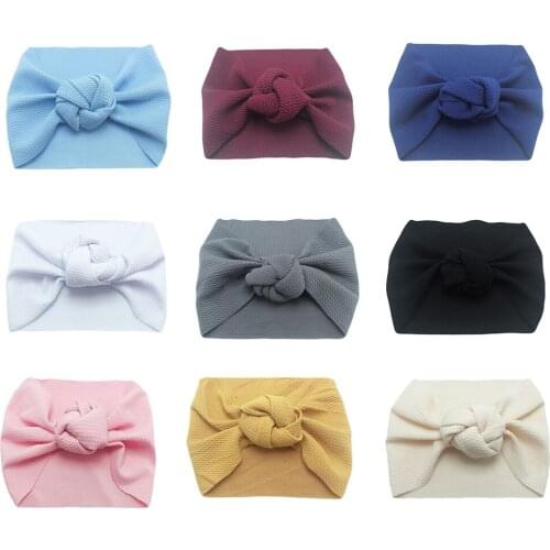 9 Color Toddler Girls Kids Baby Big Bow Hairband Headband Stretch Turban Head Wrap 0-6Y