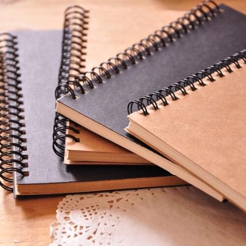 Sketch Book Memo Pad Notebook Office School Supplies Gift Sketchbook Diary for Drawing Painting Graffiti Soft Cover Black Paper