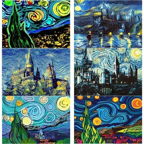 DIY 5D Diamond Embroidery Scenery Diamond Painting Van Gogh Starry Night Cross Stitch Full Square Round Drill Home Decor Gift
