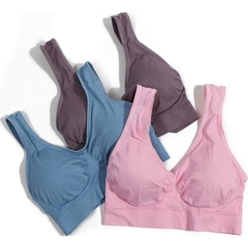 YUIYE Brand Large Size Underwear (3pcs/set) Cotton Pad Compound Bra Ms. Soft Breathable 6 Color Vest Underwear