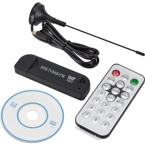 Digital TV Stick USB 2.0 DVB-T DAB FM Antenna Receiver Mini SDR Video Dongle for Household Television Playing Decoration