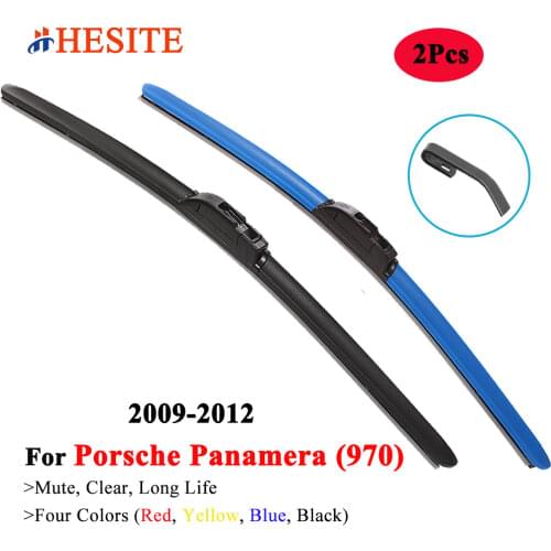 HESITE Colorful Car Wiper Blade For 4 Door Porsche Panamera 970 Sport Turismo Turbo Wagon S 2011 Yellow Black Blue Hybrid Wipers