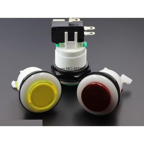 27mm No Light Game Machine Switch with Micro Switch PBS-30 Red Green Yellow 1NO1NC NS269