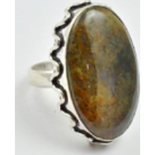 Jaspers Ring Silver Overlay over Copper, USA Size 6.5 , R2640