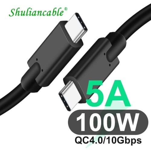 USB 3.1 PD 100W USB C to USB C Charging Cable for Samsung S10 S20 MacBook Pro iPad 2020 Quick Charger 4.0 PD Fast Charging Cord