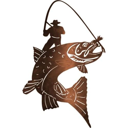 Fisherman Shark Stainless Steel Wall Hanging "DADS WORKSHOP" Tool Wall Decor DIY Outdoor Garden Aesthetics Home Decor Pendant