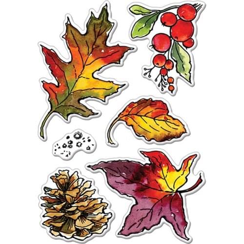 Autumn Leaves Fructification Transparent Clear Stamps Phrases 2020 New Stamp for DIY Scrapbooking Paper Crafts Cards Making
