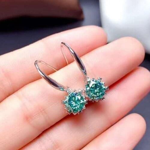 Trendy Luxury Silver Color Green Gems Crystal Dangle Earrings Bridal Earrings Cocktail Party Zircon Drop Earrings Fine Jewelry