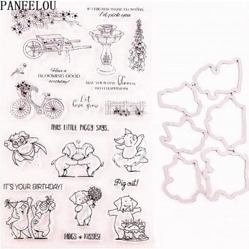 Cutting dies Lovely pigs Transparent Silicone Rubber Clear Stamps cartoon Scrapbooking/DIY Easter Childrens toys album