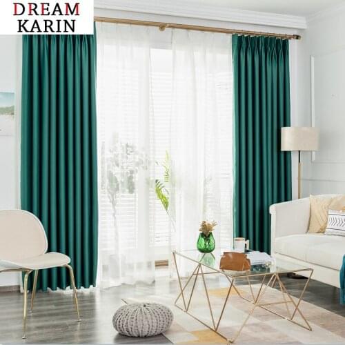 Dark Green Blackout curtains For Living Room Bedroom Window Curtains Modern Thick Curtains Window Treatment Decoration