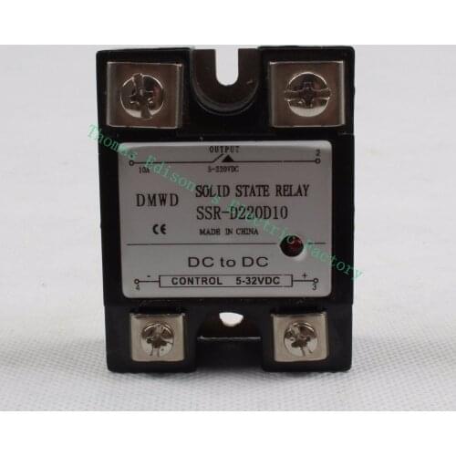 SSR-10DD input 5-32VDC load 5-220VDC SSR 10DD 10A single phase DC solid state relay with indicator SSR-D220D10