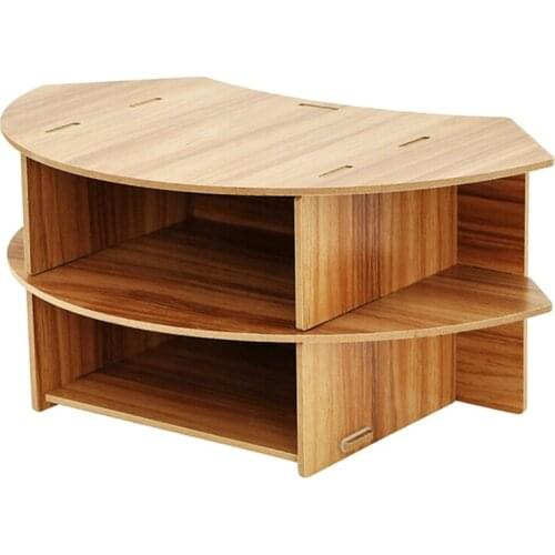 Computer Stand Two-Tier Storage Space Office Desk Corner Storage Thicken MDF Monitor Height Increase Stand Wall